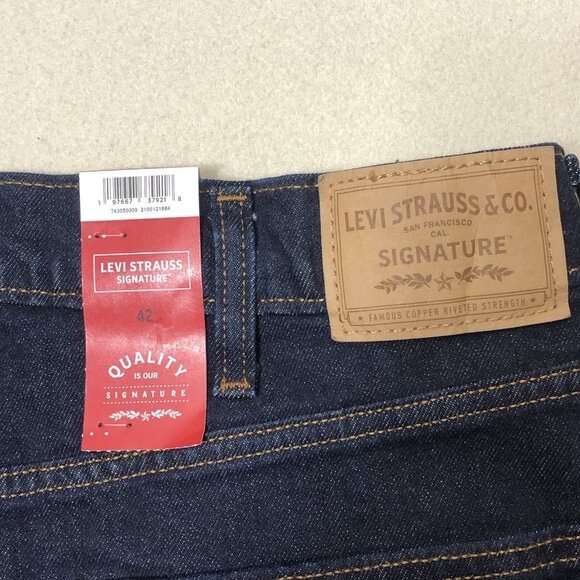 Levi Strauss Signature Straight Fit Blue Denim Jorts Size 42 - Picture 7 of 8